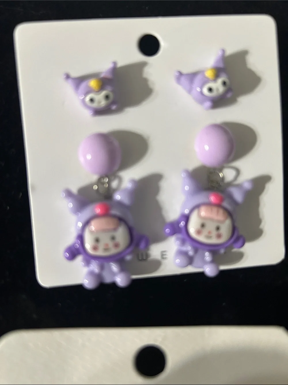 Bundle Fashion Jewelry Kids Character Earring Set — Pink & Lavender